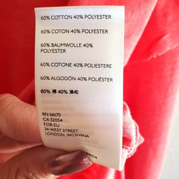 Free People Womens Top Coral XS Oversized Long Sleeve V-Neck Lightweight Shirt - Picture 5 of 8